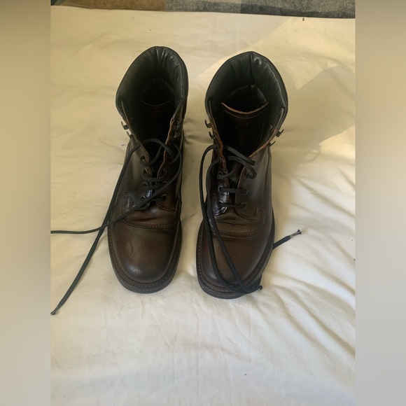 Prada Milano chunky combat Men's Brown Leather Boots size 10.5 - Picture 1 of 14